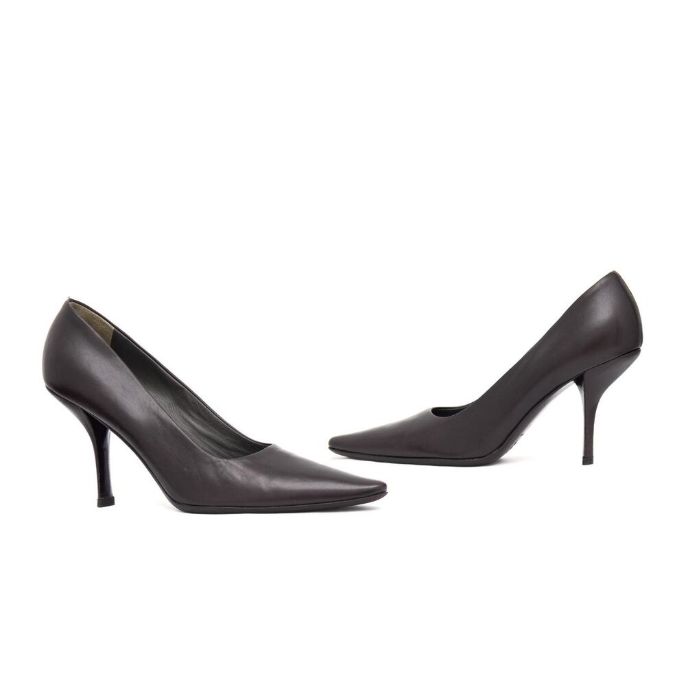 Jil Sander Archival Vintage Brown Leather Pointed Toe Pumps EUR36 US6